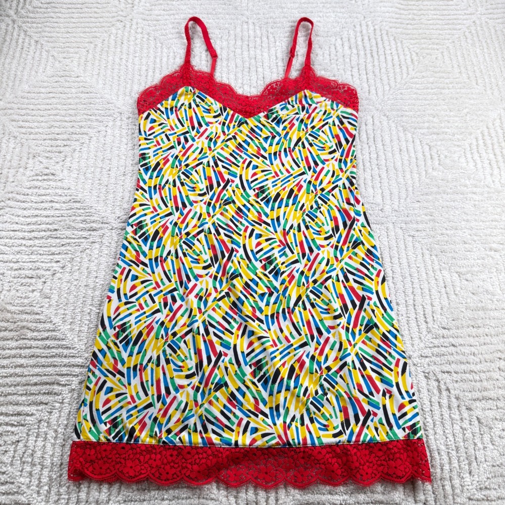 Josie Natori Chemise Nightgown Womens XS Y2K VTG Nordstrom Art Deco Abstract A